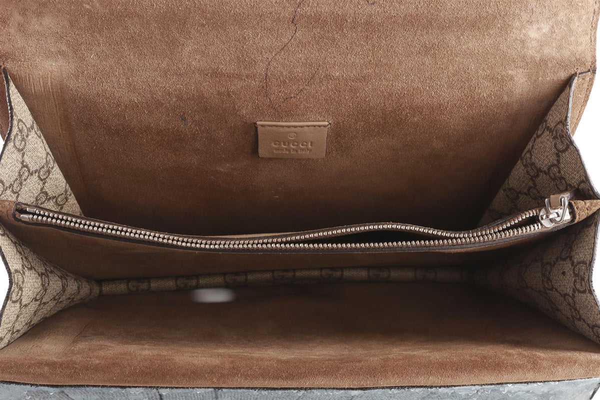 GUCCI BEIGE DIONYSIS MEDIUM GG SUPREME COATED CANVAS SHOULDER BAG