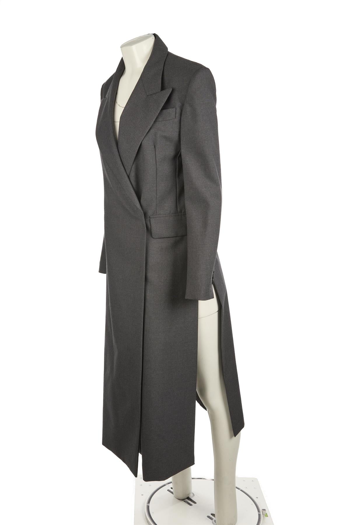 SPORTMAX GREY WOOL COAT IT 42 UK 10