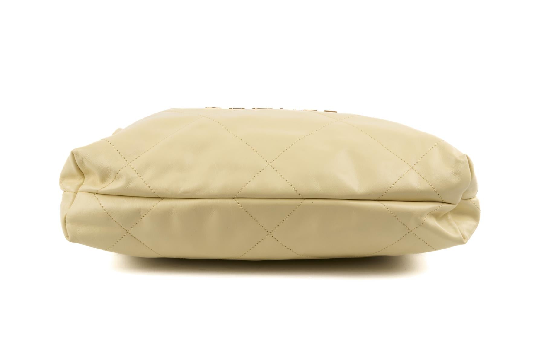 CHANEL YELLOW 2023 22 SMALL QUILTED LEATHER SHOULDER BAG