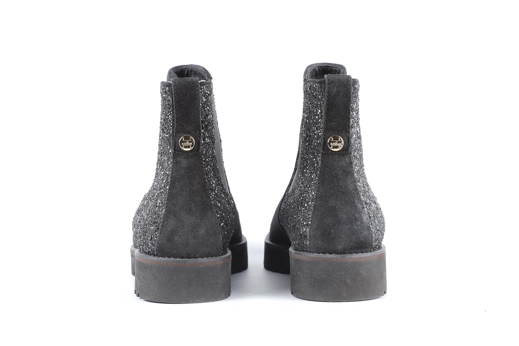HOGAN BLACK SUEDE ANKLE BOOTS EU 38.5 UK 5.5 US 8.5