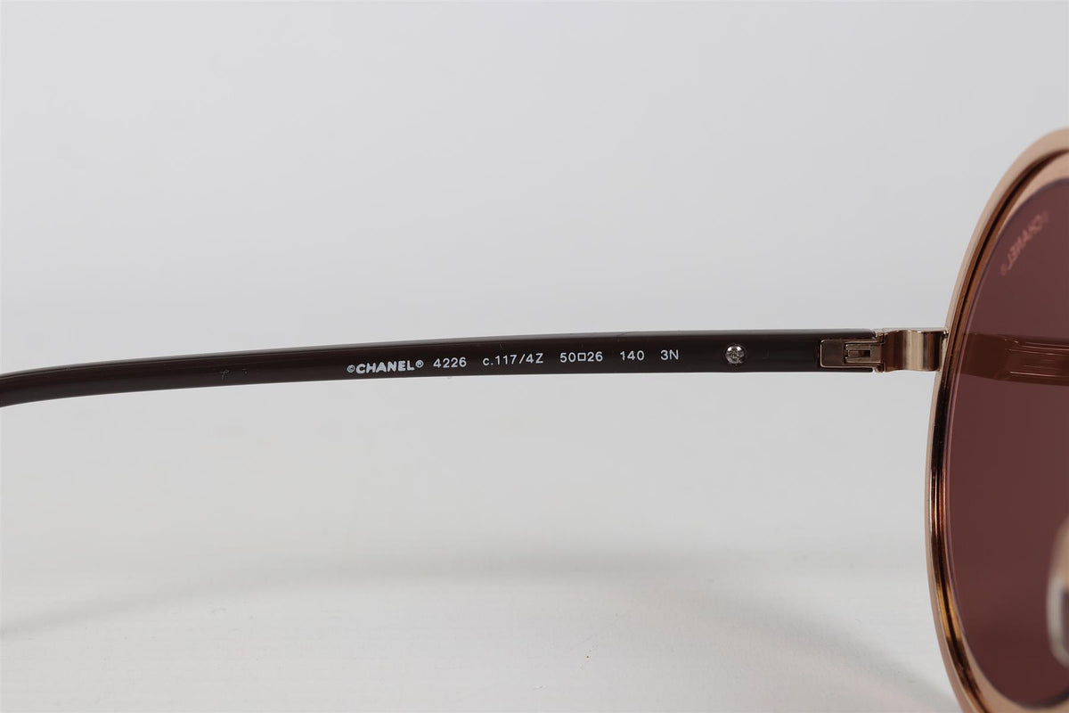 CHANEL ROUND FRAME ACETATE SUNGLASSES