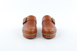 CHLOÉ BROWN LEATHER CLOGS EU 38 UK 5 US 8