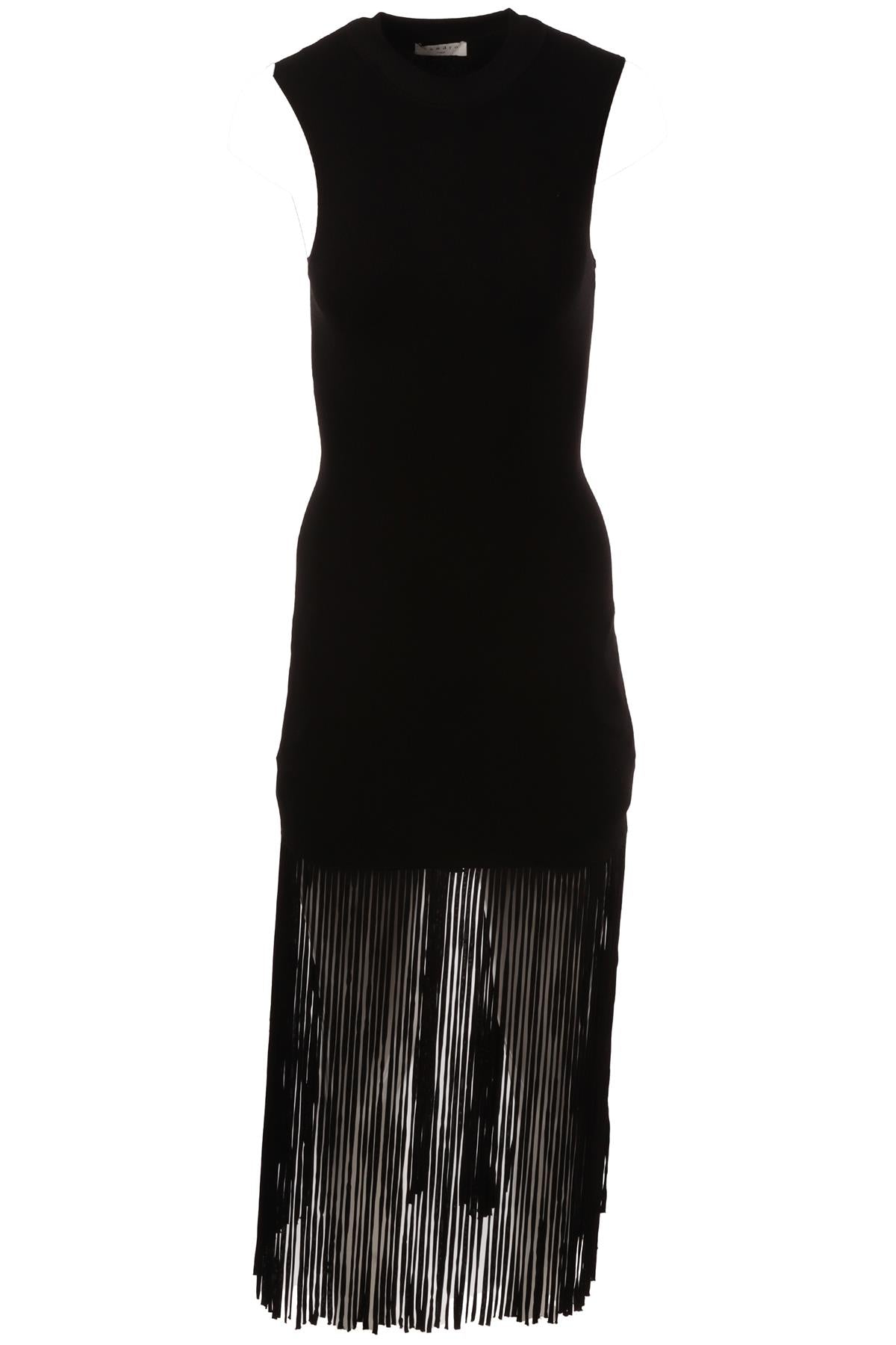 BLACK JERSEY MIDI DRESS