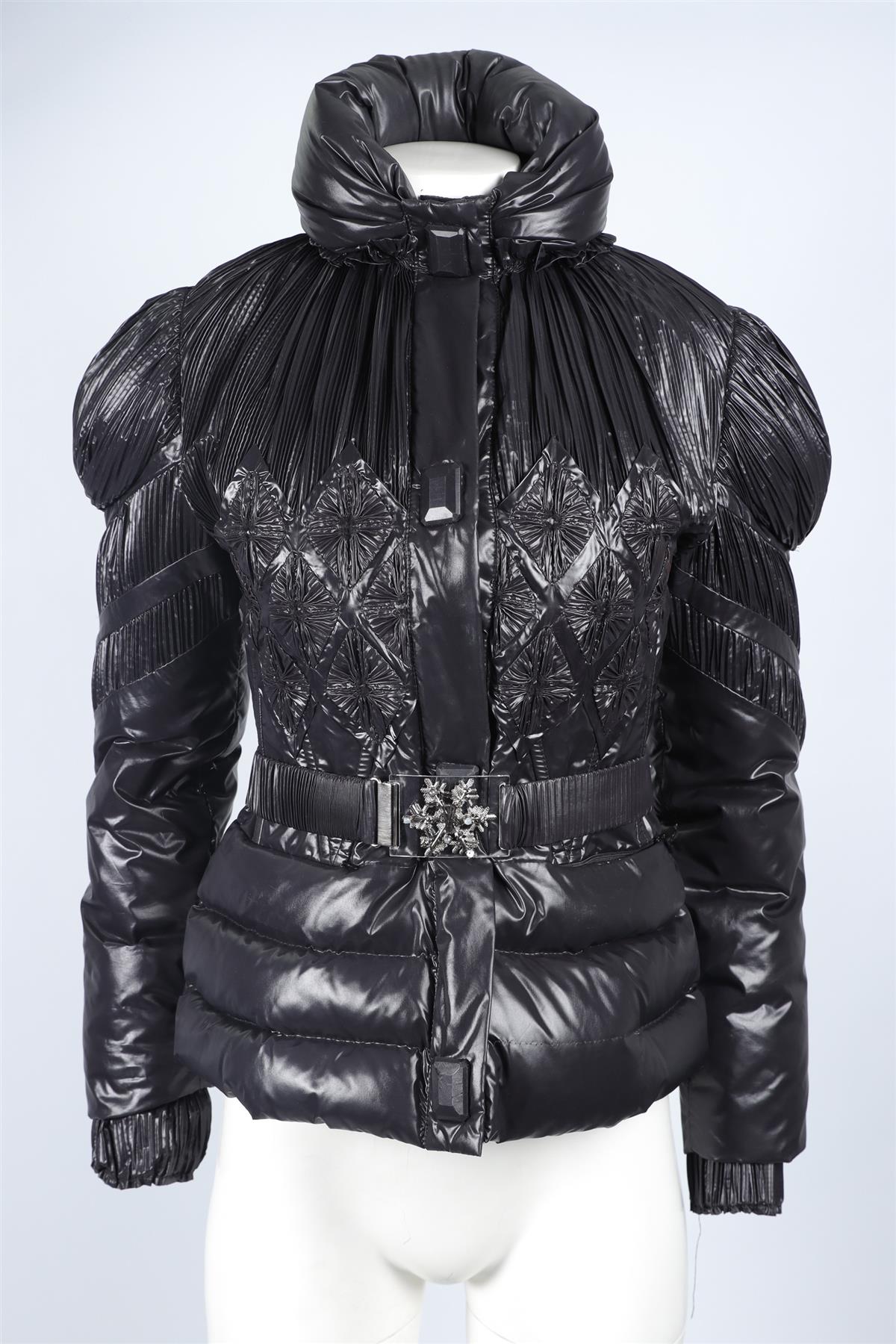 MONCLER GAMME ROUGE BLACK PADDED DOWN JACKET UK 8