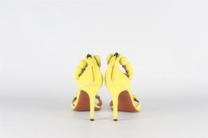 ALAÏA YELLOW BOMBE SUEDE SANDALS EU 38 UK 5 US 8