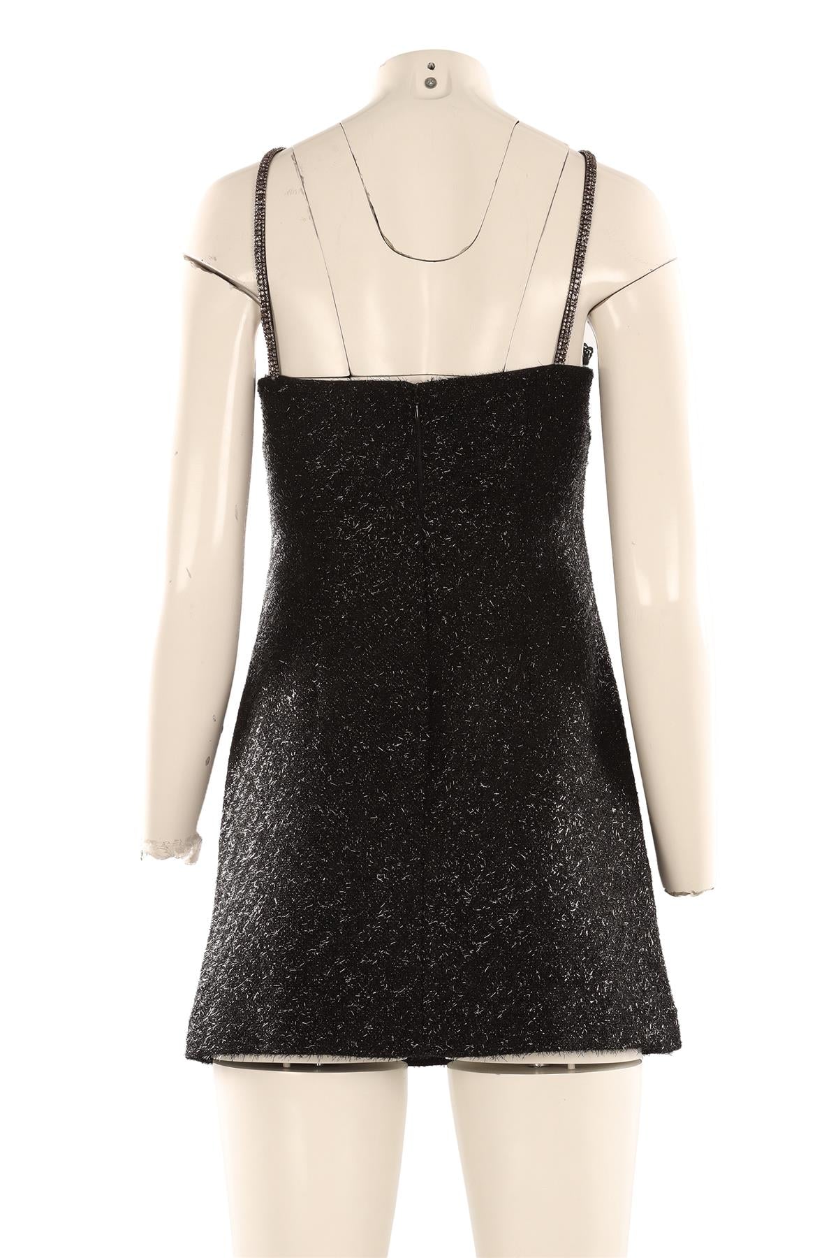 SELF-PORTRAIT BLACK WOOL MINI DRESS UK 8