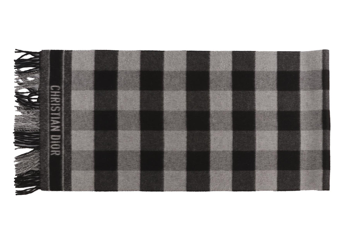 CHRISTIAN DIOR BLACK WOOL SCARF