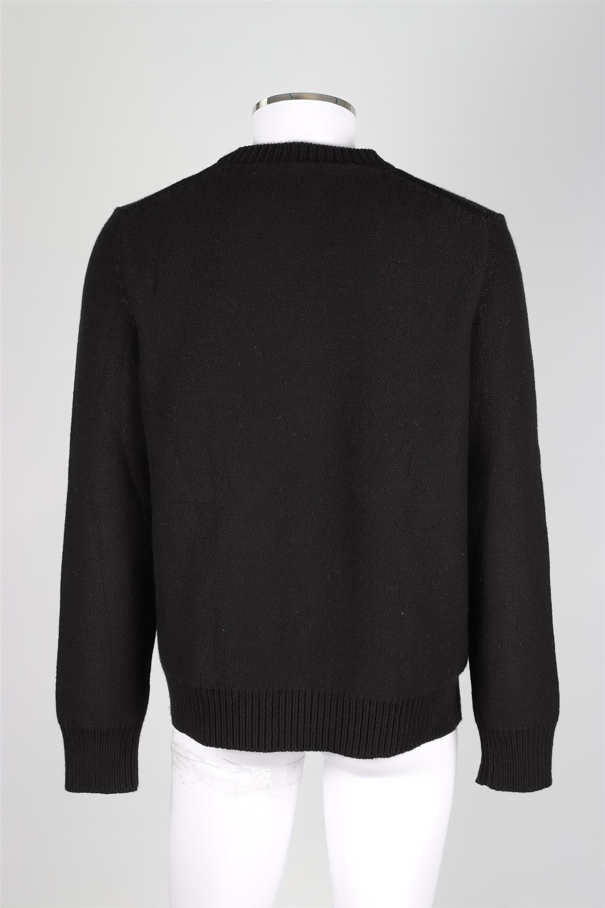 ALEXANDER MCQUEEN BLACK MEN'S WOOL SWEATER LARGE