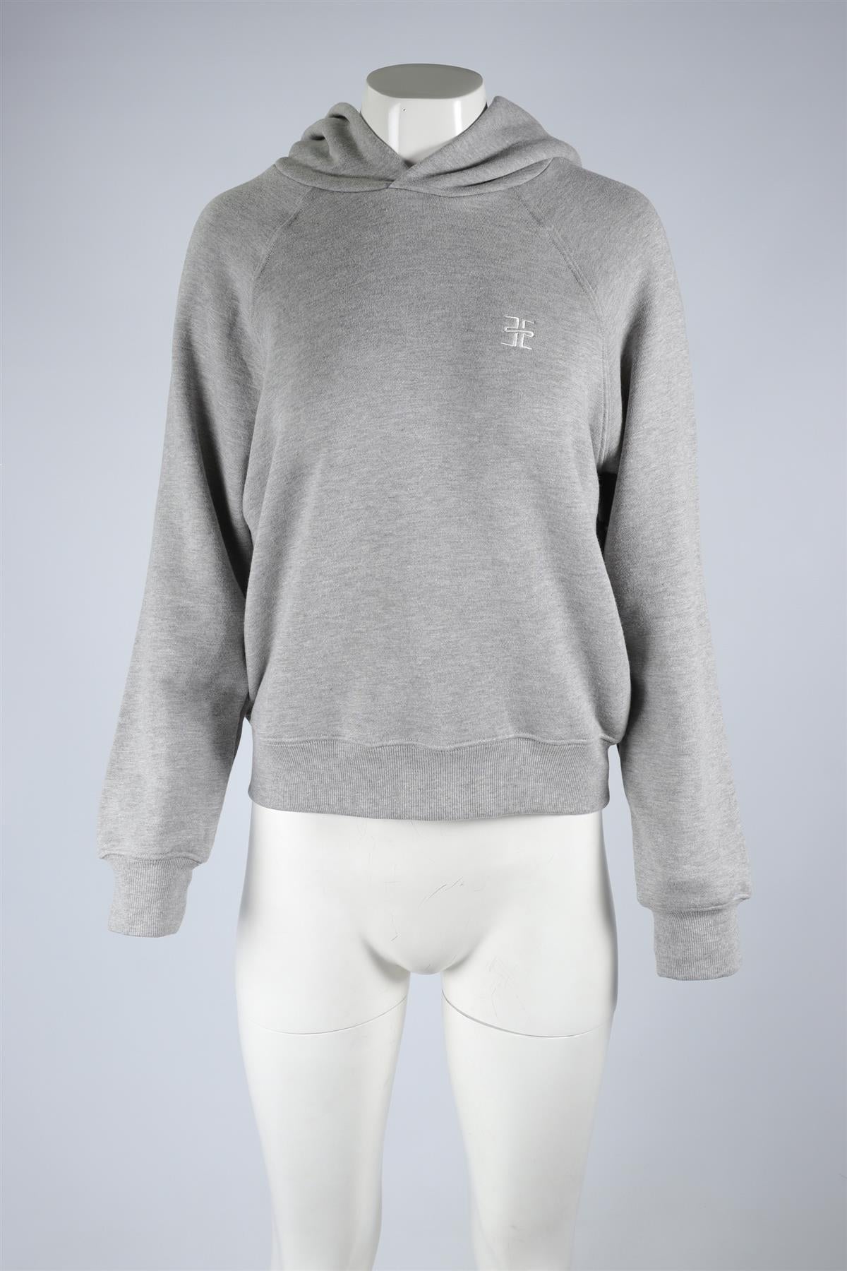 ETERNE GREY COTTON HOODIE LARGE