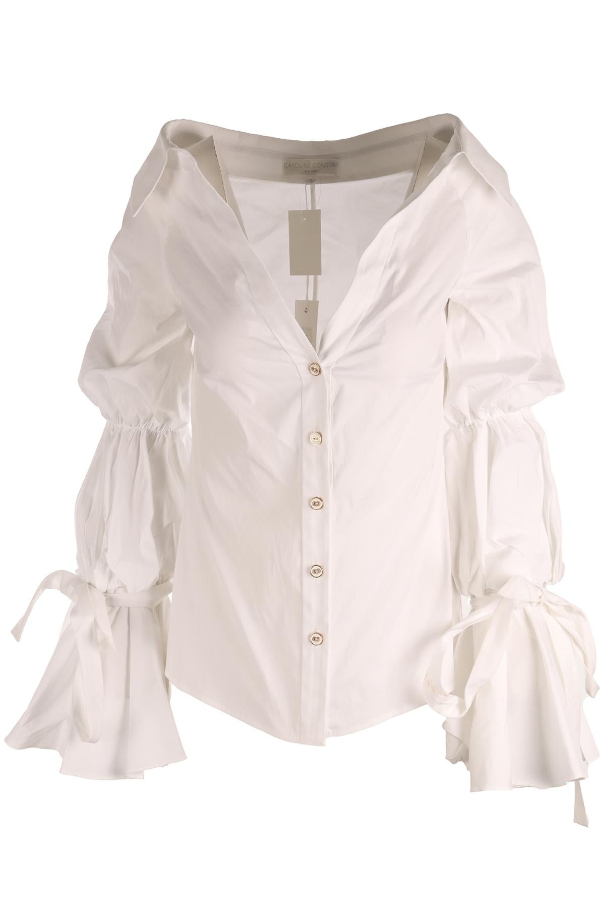 CAROLINE CONSTAS WHITE COTTON SHIRT SMALL