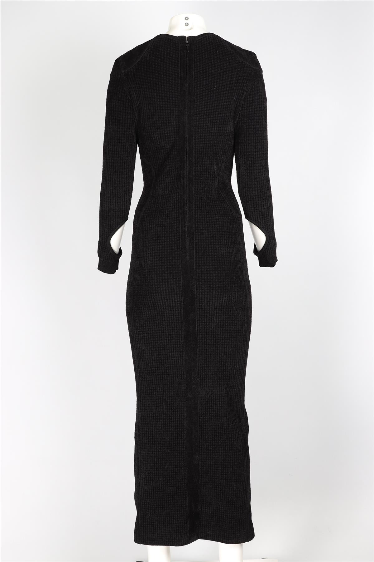 HERVE LEGER BLACK KNIT MAXI DRESS LARGE