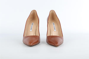MANOLO BLAHNIK BROWN LEATHER PUMPS EU 38 UK 5 US 8
