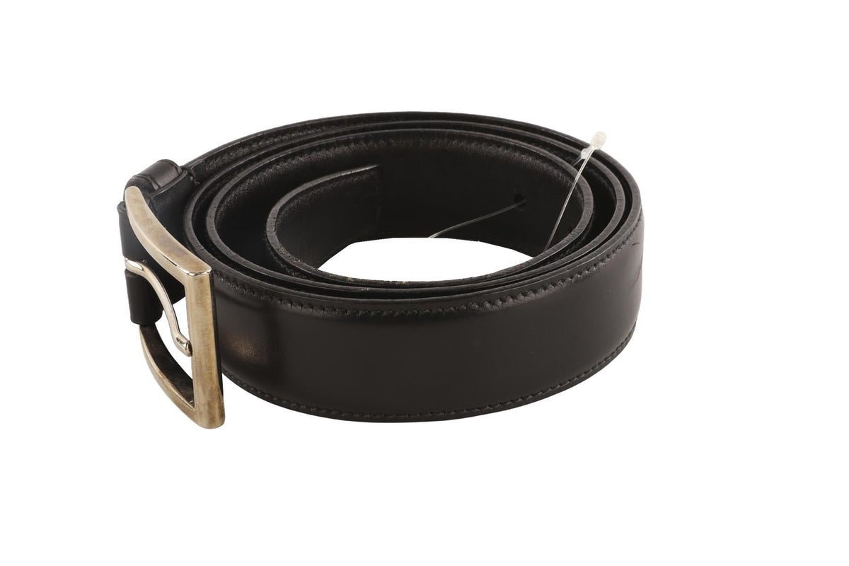 PRADA BLACK MEN'S LEATHER BELT 85CM