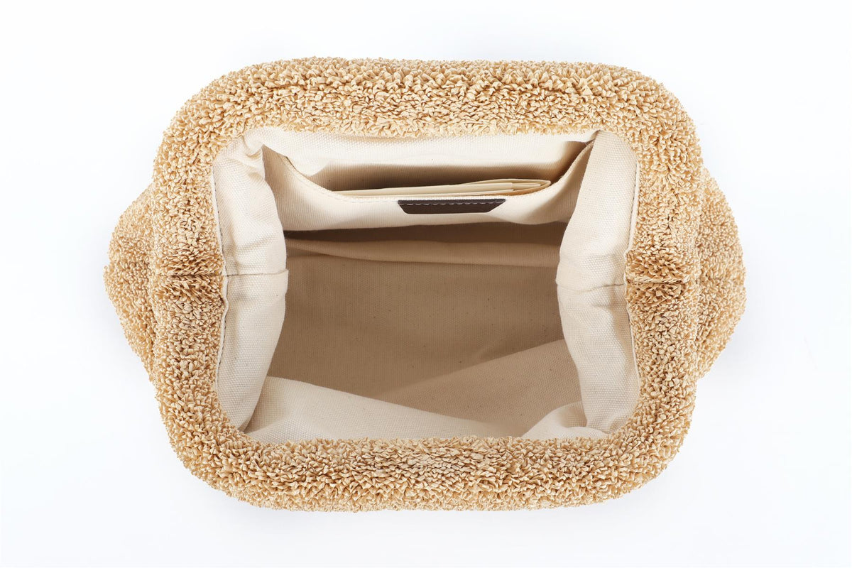 THE ROW BEIGE MIRA RAFFIA CLUTCH