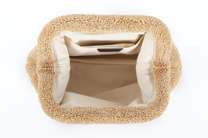 THE ROW BEIGE MIRA RAFFIA CLUTCH
