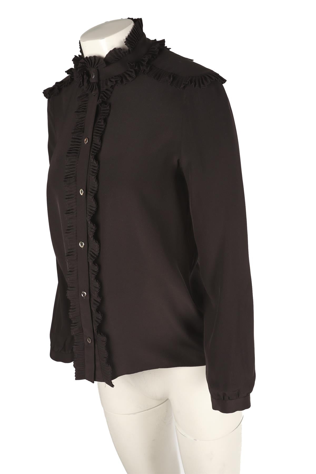 VANESSA SEWARD BLACK SILK SHIRT FR 38 UK 10