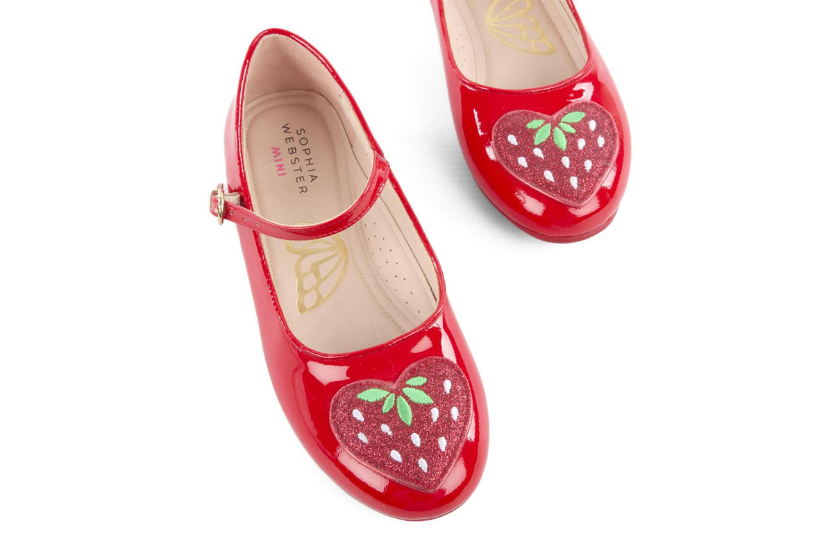 SOPHIA WEBSTER RED KIDS GIRLS BALLET FLATS EU 34 UK 2 US 3
