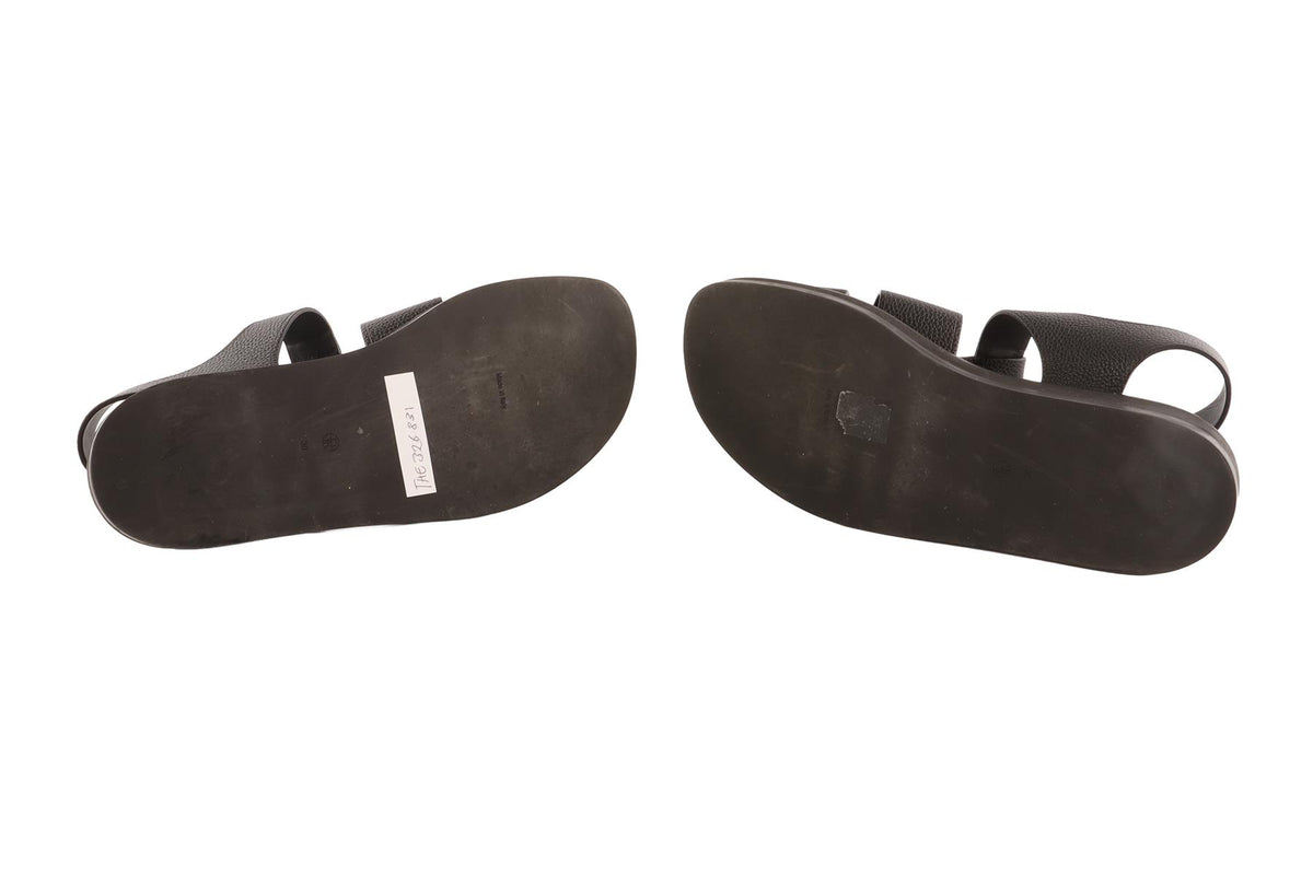 THE ROW BLACK FISHERMAN LEATHER SANDALS EU 38 UK 5 US 8