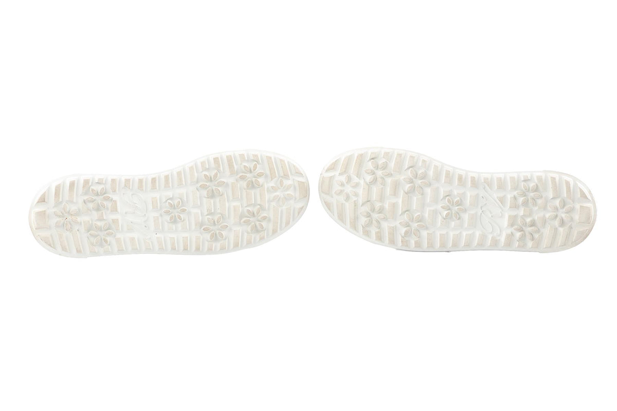 WHITE CRYSTAL AND LEATHER SNEAKERS