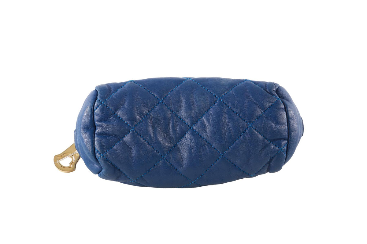 MONCLER BLUE LEATHER POUCH