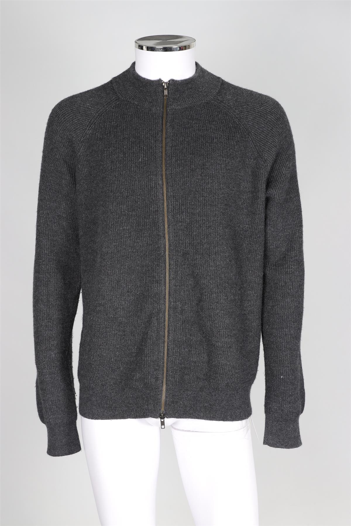 THEORY GREY MEN'S WOOL CARDIGAN XLARGE
