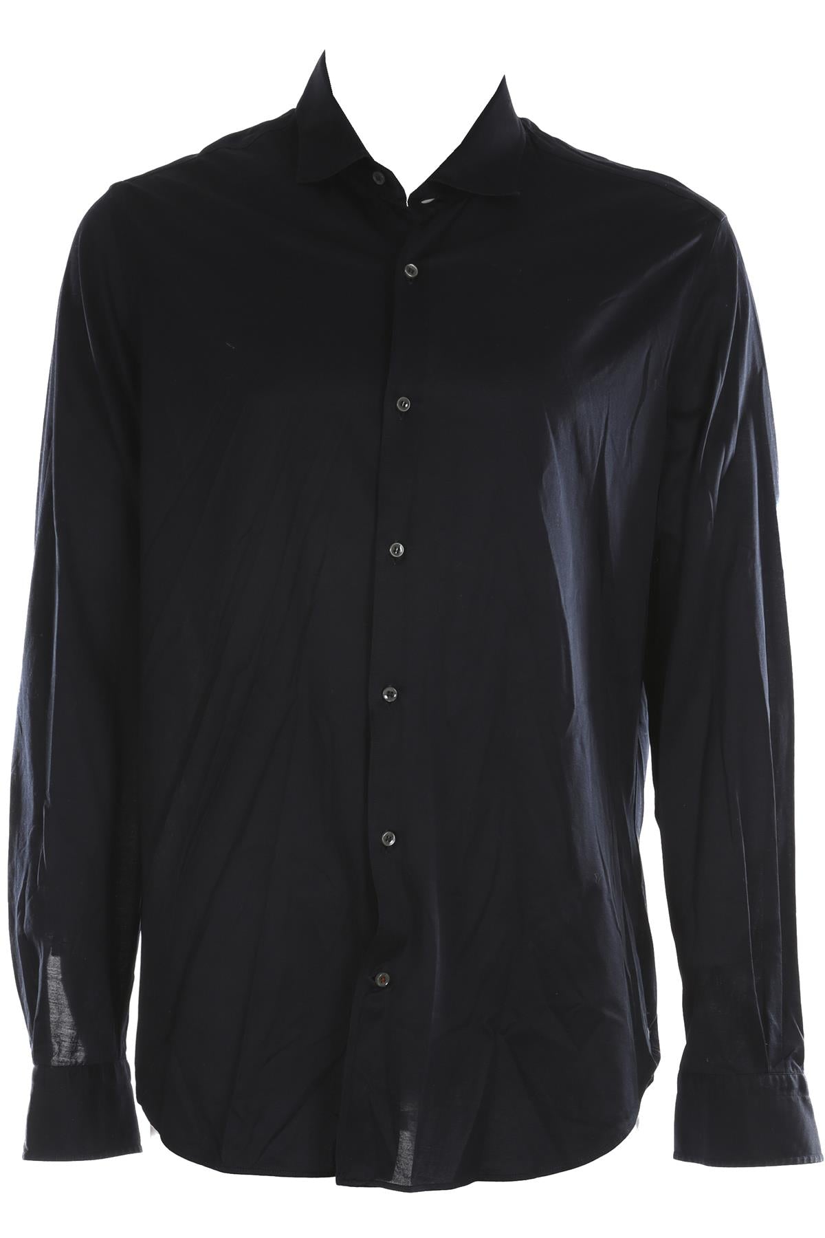 LORO PIANA NAVY MEN'S COTTON SHIRT XLARGE