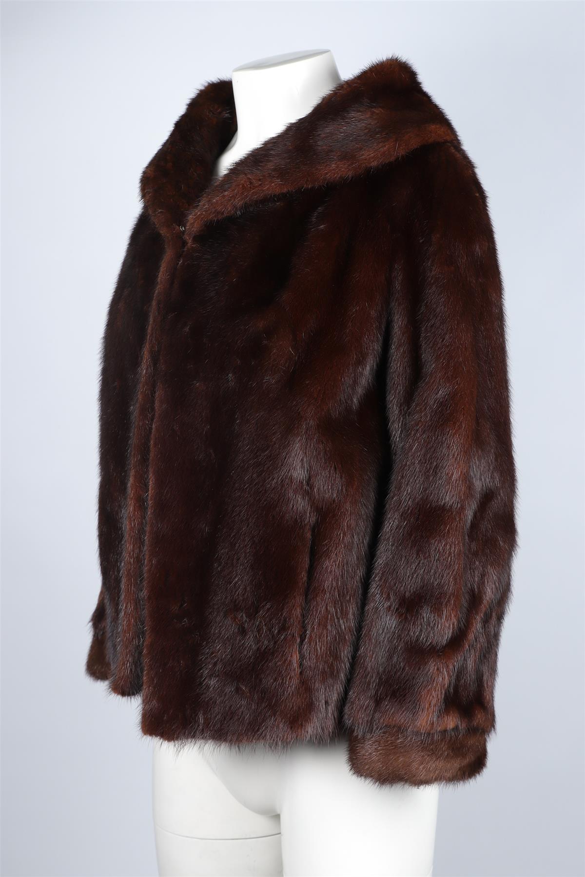 BRAND UNKNOWN BROWN MINK FUR JACKET MEDIUM