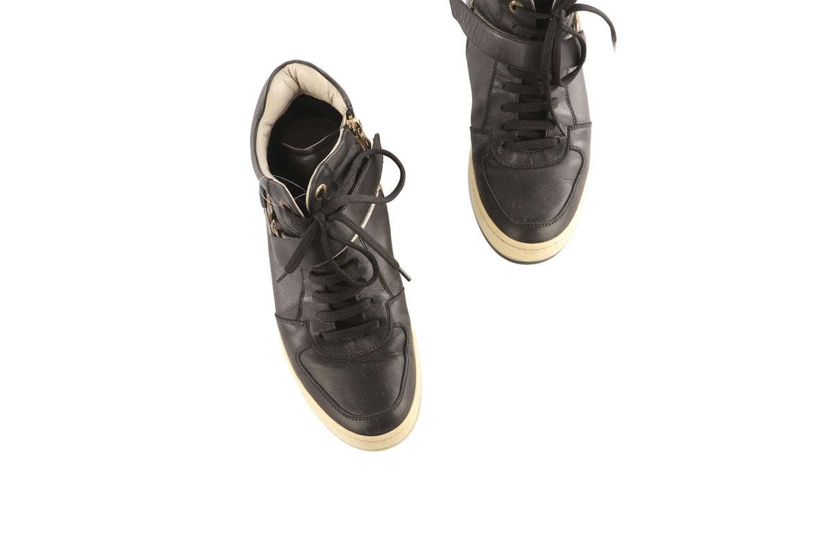 SALVATORE FERRAGAMO NAVY MEN'S LEATHER SNEAKERS UK 9 EU 43 US 10