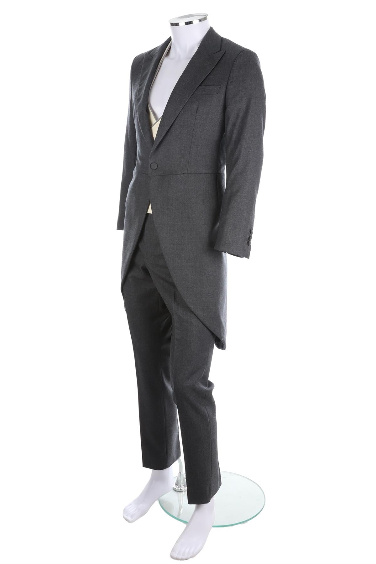 FAVOURBROOK LONDON GREY MENS WOOL THREE PIECE SUIT UK/US 36 FR 36 IT 46
