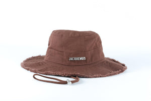 JACQUEMUS BROWN COTTON BUCKET HAT