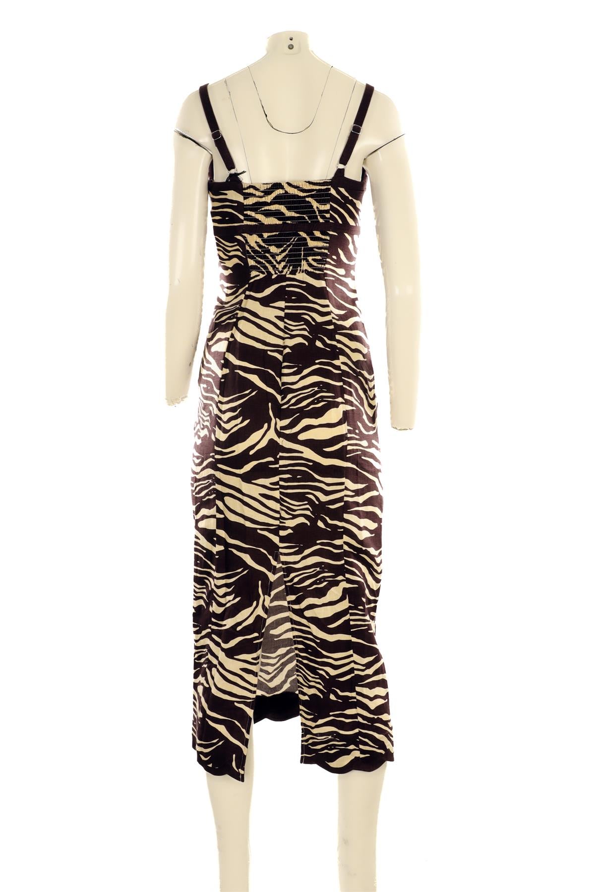 REFORMATION BROWN LINEN MAXI DRESS US 2 UK 6
