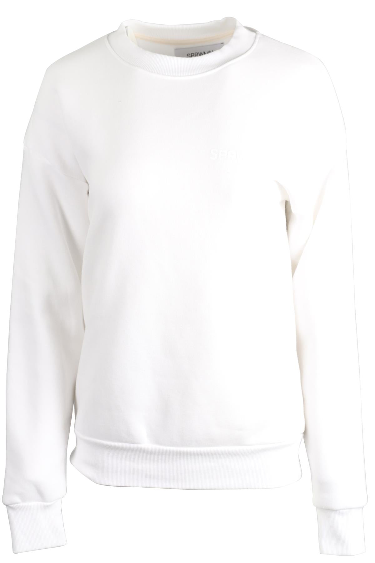 SPRWMN WHITE COTTON BLEND SWEATSHIRT XSMALL