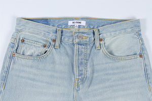 RE/DONE BLUE HIGH RISE WIDE LEG JEANS W25 UK 6-8