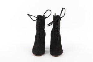 GIANVITO ROSSI BLACK SUEDE ANKLE BOOTS EU 38 UK 5 US 8