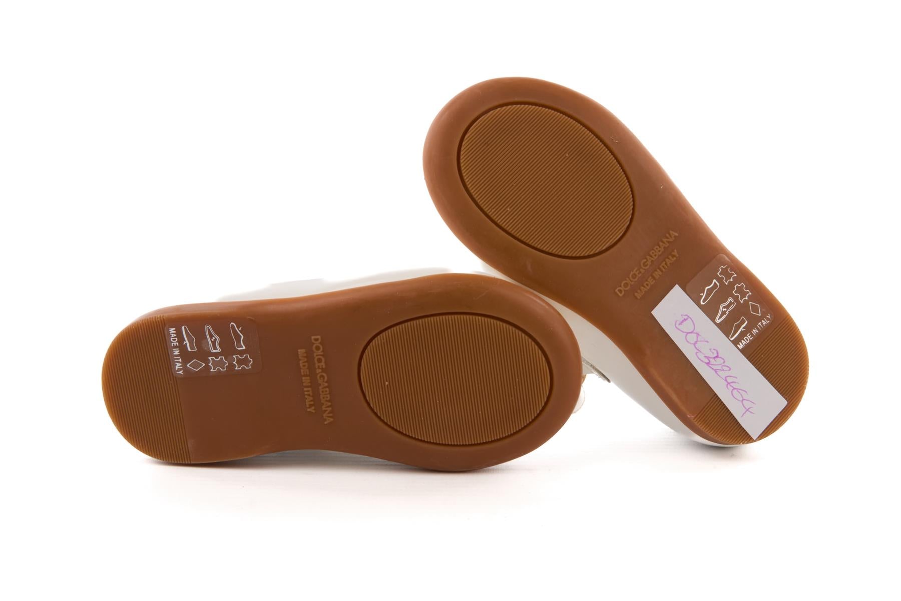 DOLCE & GABBANA WHITE KIDS GIRLS BALLET FLATS EU 20 UK 3 US 4