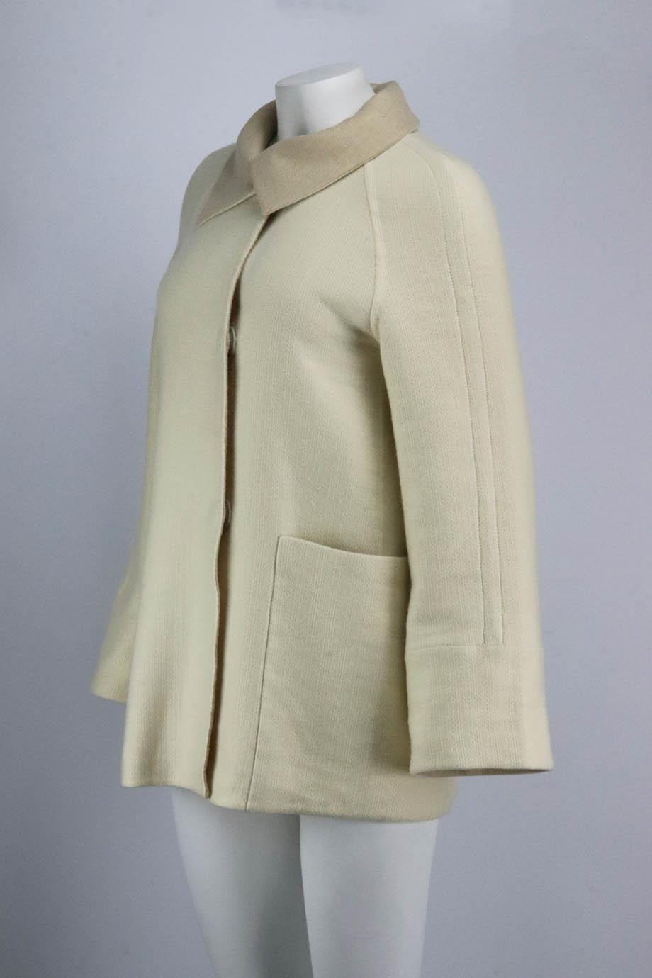 AKRIS REVERSIBLE CASHMERE AND WOOL BLEND COAT US 4 UK 8