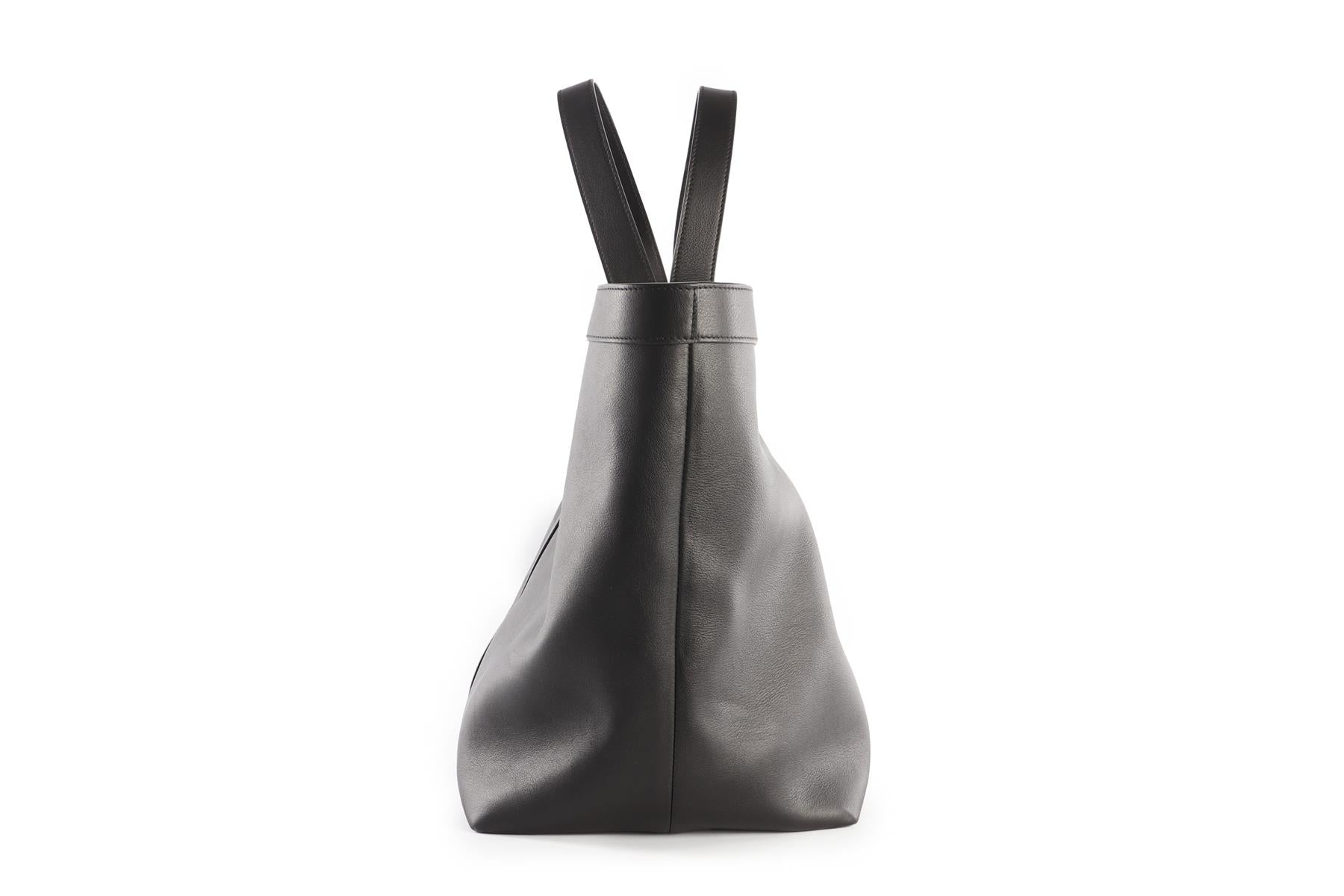 SAINT LAURENT BLACK Y LEATHER TOTE BAG