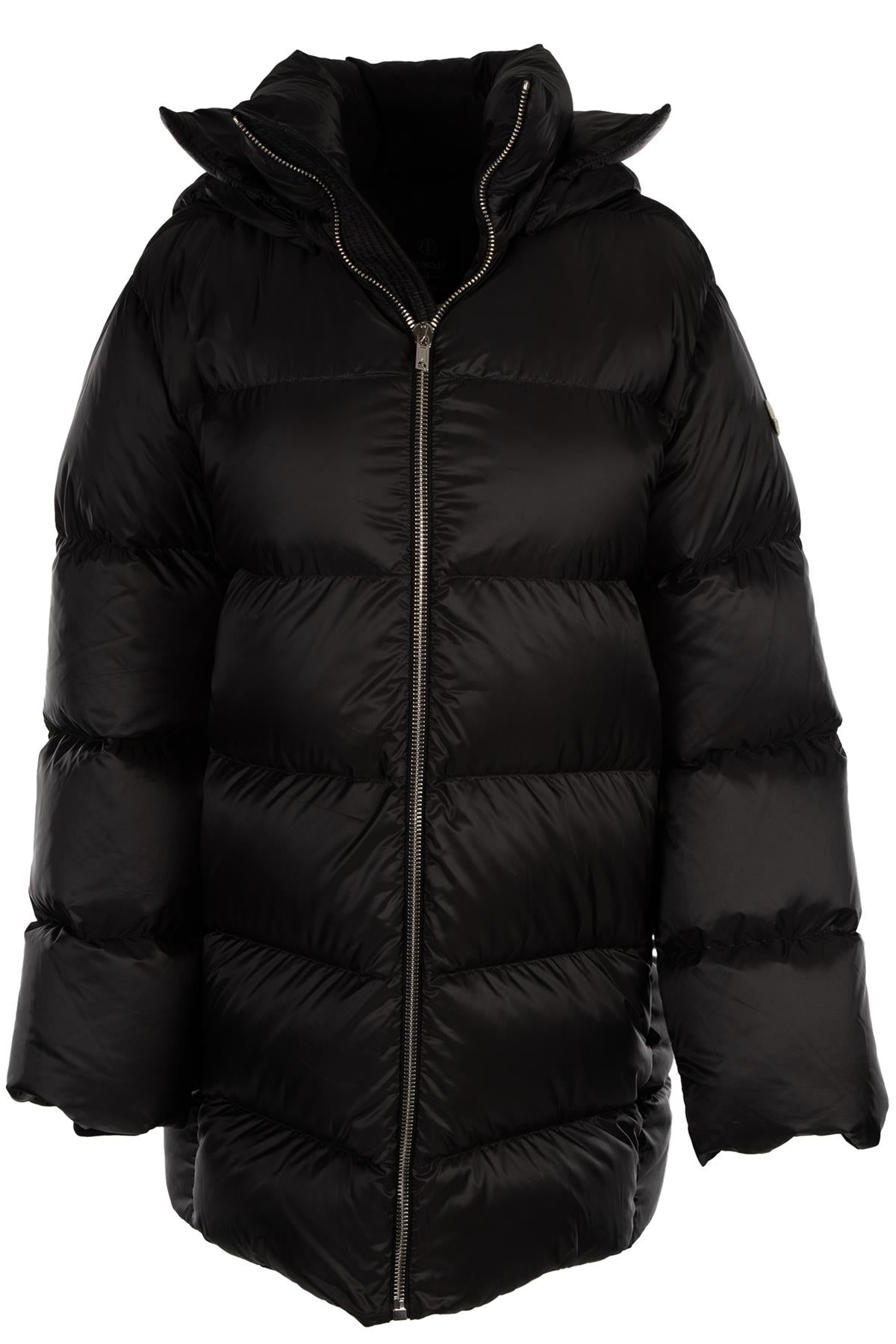 RICK OWENS + MONCLER BLACK PADDED DOWN COAT 0 UK 6
