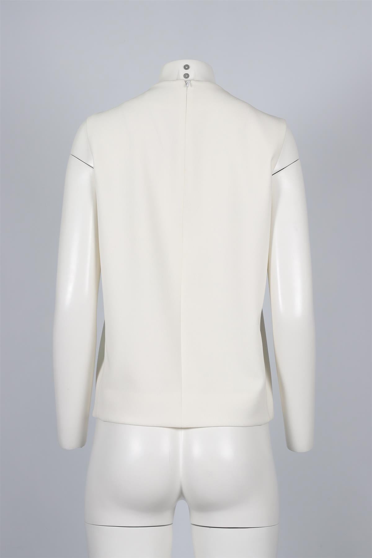 BALENCIAGA IVORY CREPE TOP FR 36 UK 8