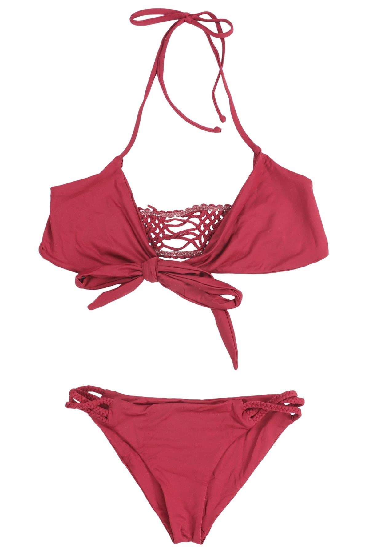 FRANKIES BIKINIS MAROON BIKINI SMALL-MEDIUM