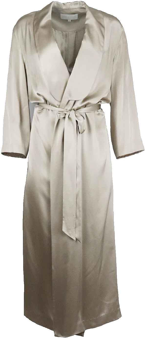 MICHELLE MASON BELTED SILK SATIN ROBE US 8 UK 12