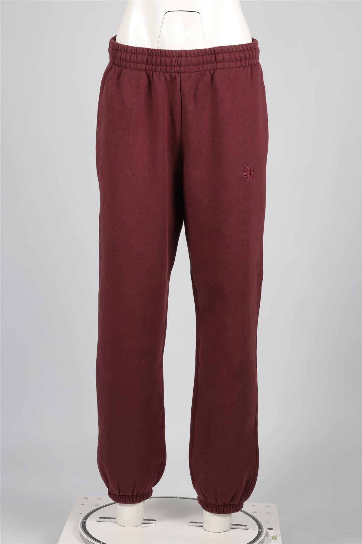 ANINE BING BURGUNDY COTTON TRACK PANTS MEDIUM