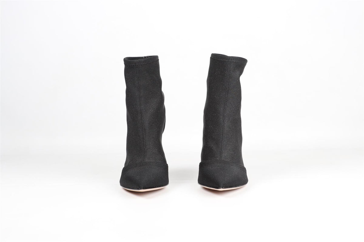 GIANVITO ROSSI BLACK GLITTER ANKLE BOOTS EU 38.5 EU 5.5C