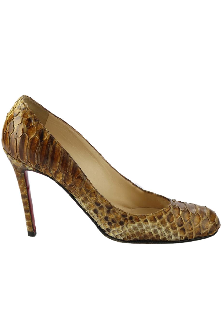 CHRISTIAN LOUBOUTIN SNAKESKIN PUMPS EU 38 UK 5 US 8