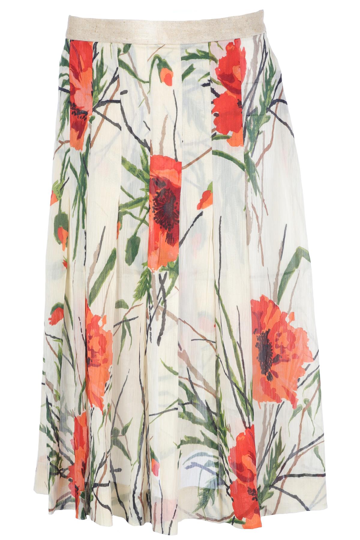 DOLCE & GABBANA MULTI COTTON MIDI SKIRT IT 40 UK 8