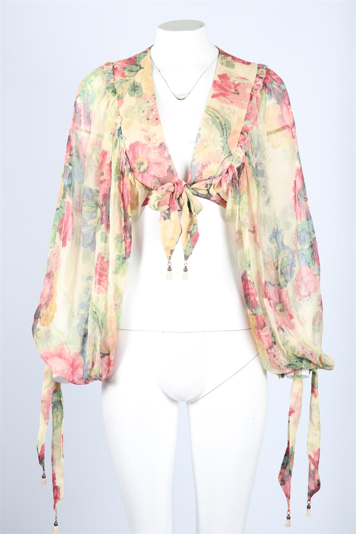 ZIMMERMANN CROPPED SILK TOP UK 14