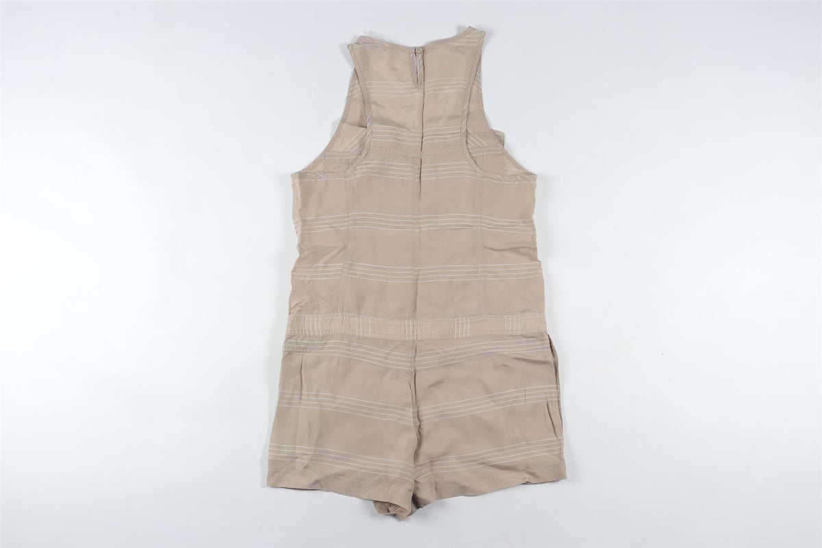 T BY ALEXANDER WANG TAUPE WOVEN PLAYSUIT XSMALL