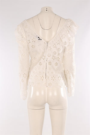 SELF-PORTRAIT WHITE LACE TOP UK 10