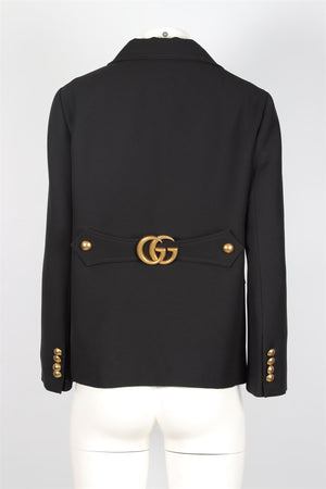 GUCCI BLACK GG WOOL JACKET IT 46 UK 14