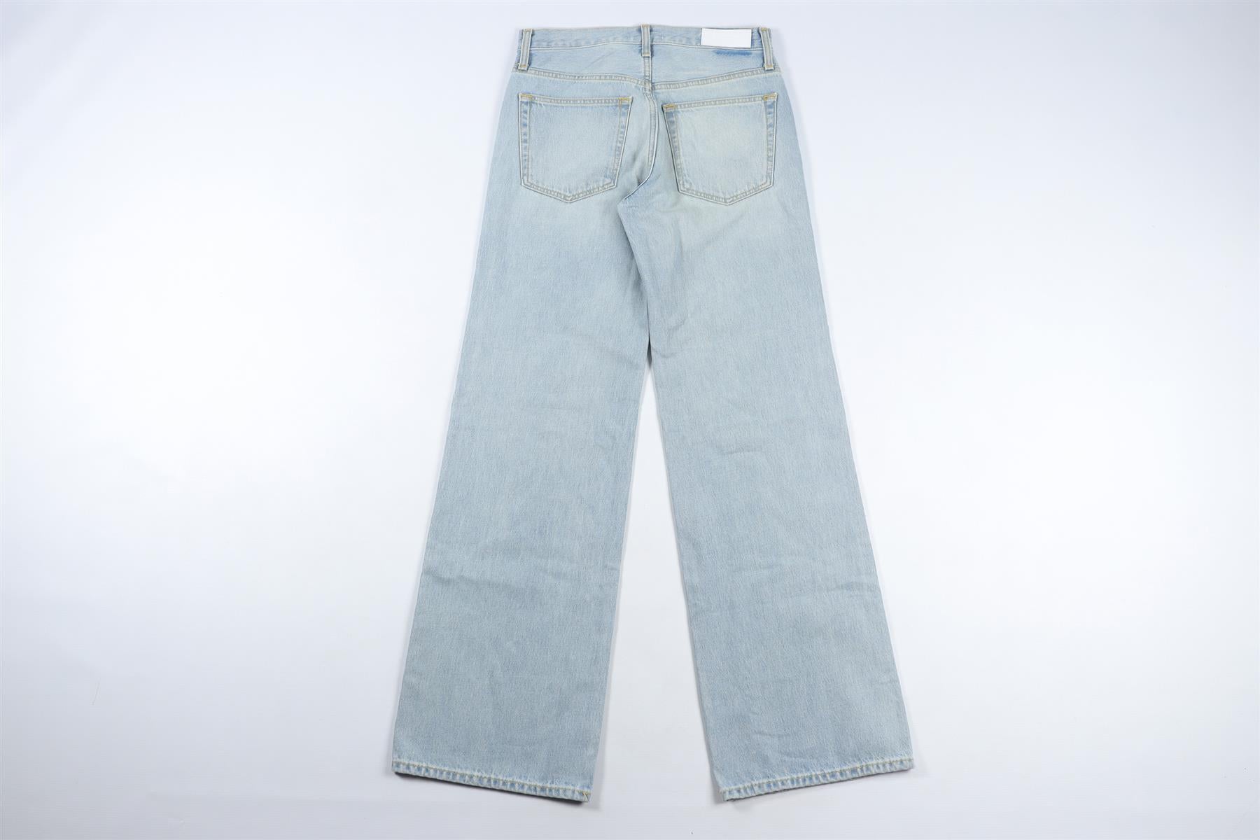 RE/DONE BLUE HIGH RISE WIDE LEG JEANS W25 UK 6-8